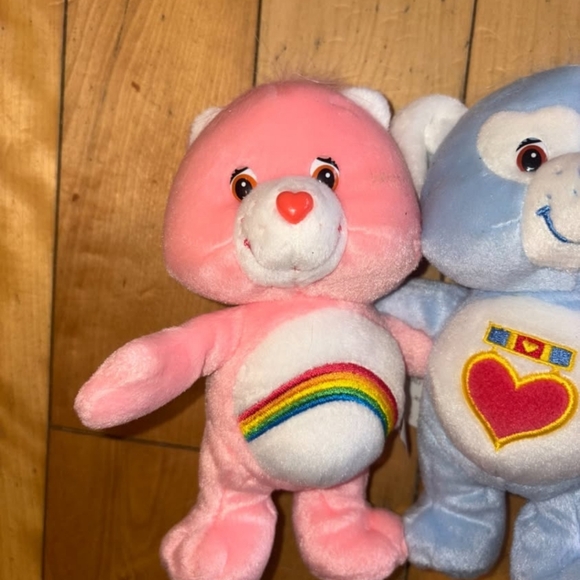 Care Bears Pink and Blue Plush Duo Cheer Bear Loyal Heart - Picture 3 of 9